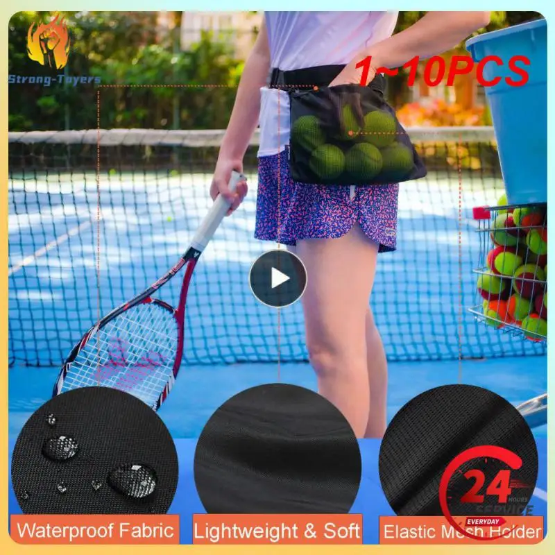 

1~10PCS Tennis Ball Holder Adjustable Tennis Ball Waist Bag Sweatproof Mesh Cloth Ball Pouch Pickleball Training Holding Bag