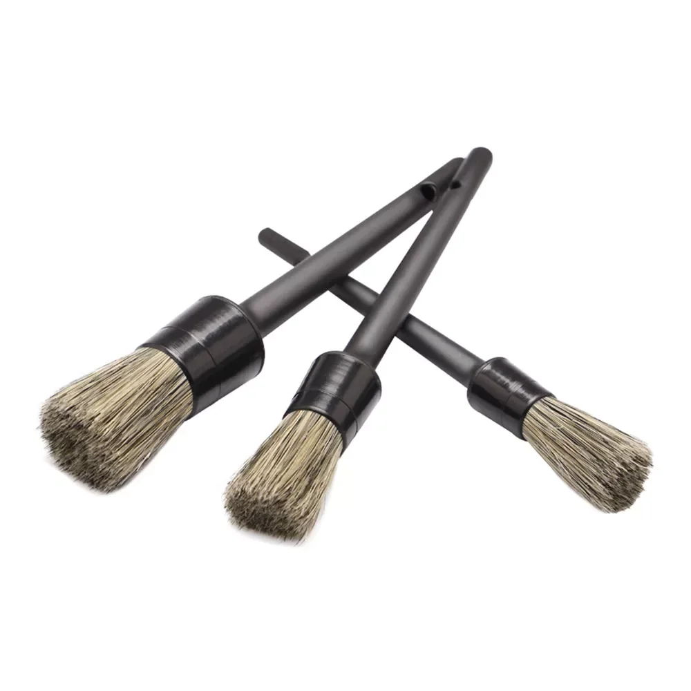 

Pcs Natural Boar Hair Car Detailing Brush Set Soft Bristle for Car Cleaning Auto Detail Tools Dashboard Cleaning Brush