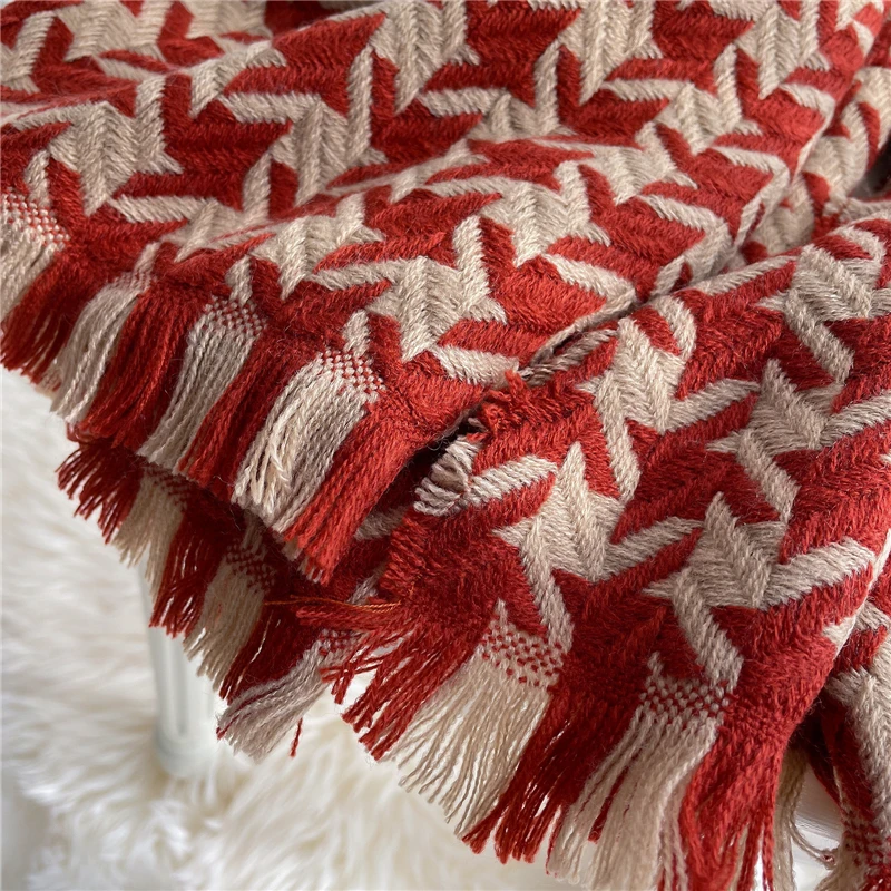 Толстый шерстяной шарф женский плед новинка 2022 теплый зимний кашемировый из