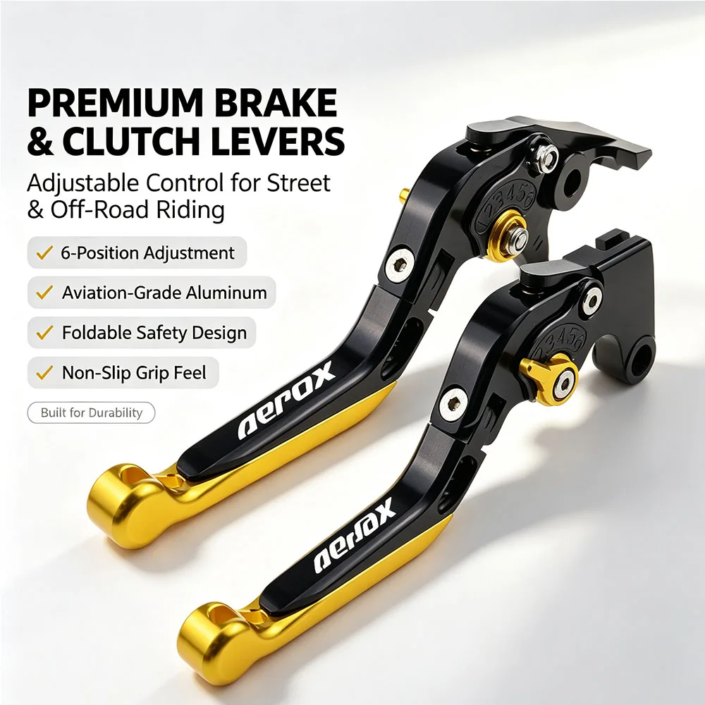 Фото Для Yamaha Aerox/NVX155/QBIX125 Aerox 155 NVX155 QBIX125 2017-2019 Мотоциклетные регулируемые складные рычаги тормоза и сцепления из алюминия, обработанного на станке с ЧПУ. №1
