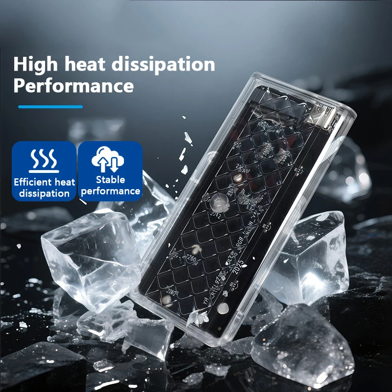 Фото KEBIDUMEI Прозрачный корпус для M.2 SATA NVMe SSD с RGB-подсветкой, 5/10 Гбит/с, USB3.2 GaN2, внешний адаптер для M.2 NVMe NGFF SSD №3