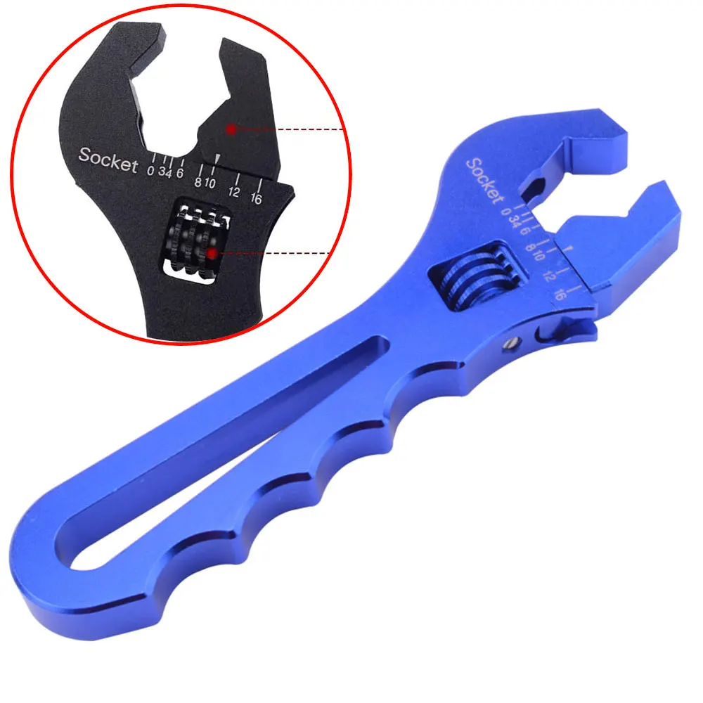 

Adjustable AN 3 4 6 8 10 12 16 Aluminum Lightweight Spanner Hose Fitting Adapters Multi-Function Wrench Tool