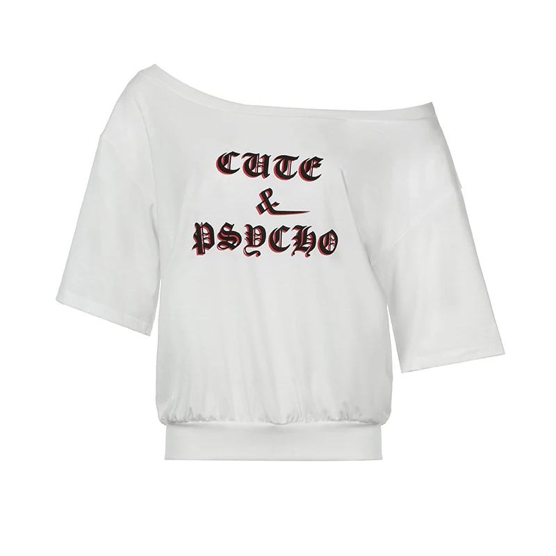 IAMHOTTY Женский Пуловер С Буквенным Принтом В Консервативном Стиле Футболка