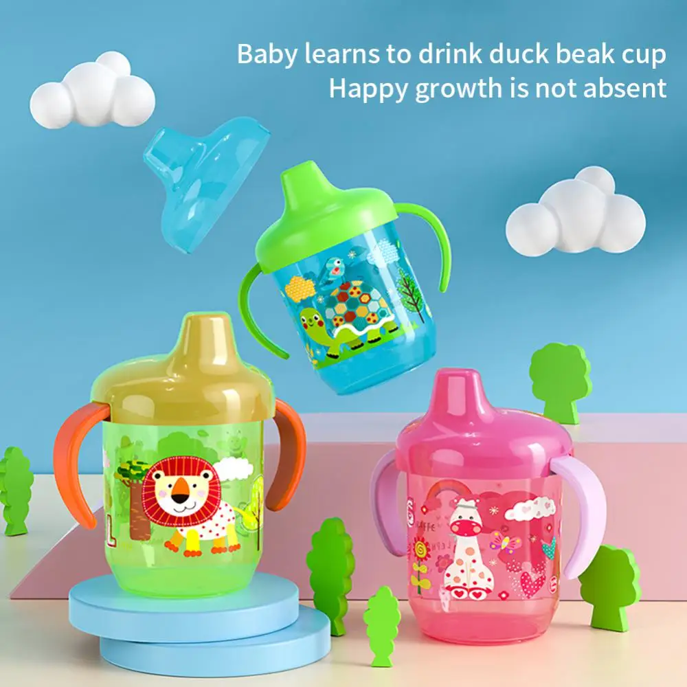 

Cute Learning Drink Cup Water Cups Training Handle Food-grade Cartoon Baby Water Cup Infant Learning Drinking Cup Healthy Safe