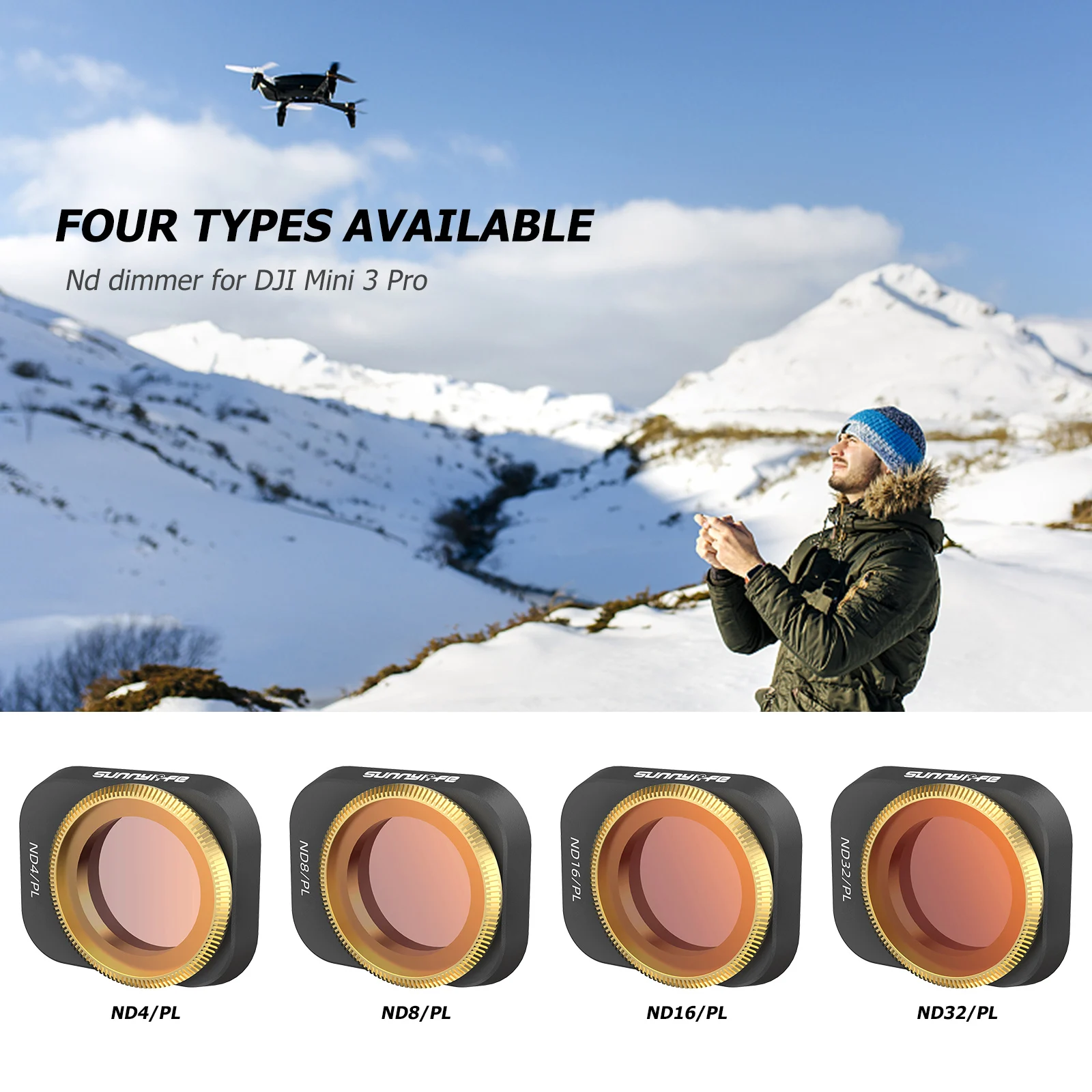 

Waterproof ND/PL Adjustable Camera Lens Filter for DJI Mini 3Pro Drone Camera Lens Filter Optical Glass Protection Parts
