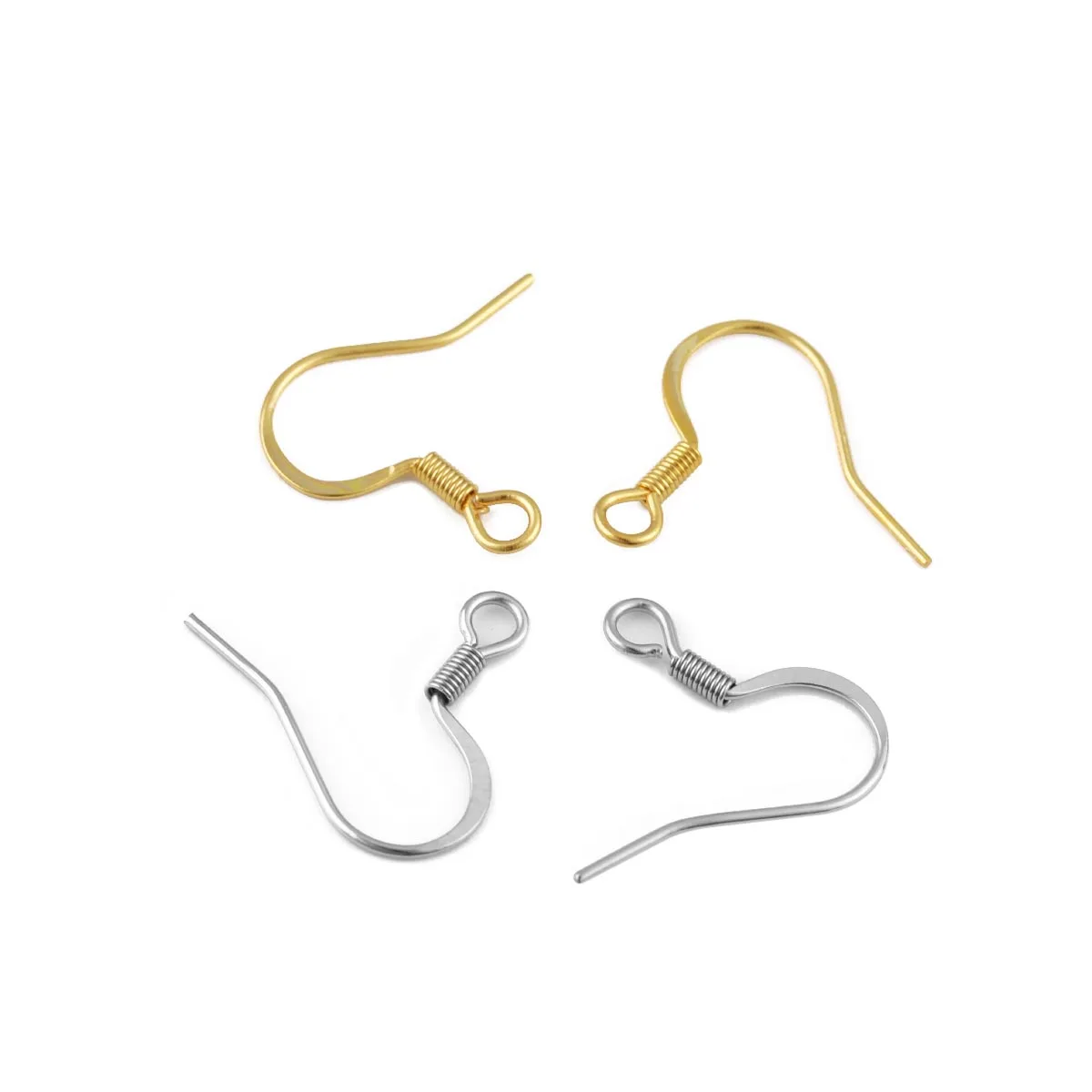 20-50pcs/lot Stainless Steel Hypoallergenic Earring Hook Clasps Earwire With Ear Findings Supplies For Jewelry Making DIY - купить по