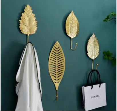 

Современное Золотое искусственное украшение для двери в гостиной, крючок для одежды, без отверстий, металлический крючок для всякой всячин...