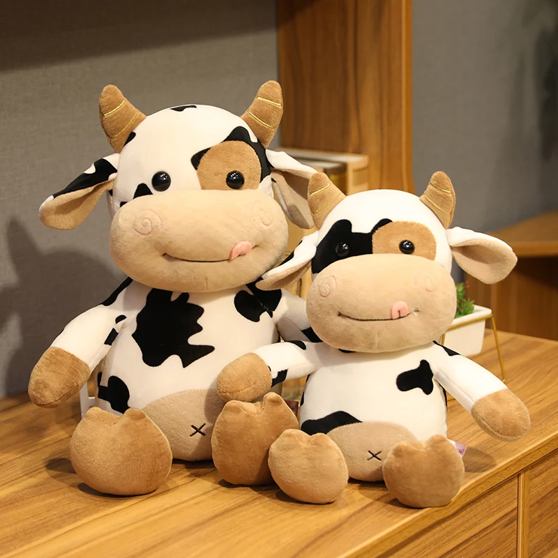 

30CM Cartoon Milk Cow Plush Toys Cute Simulation Cattle Stuffed Animals Plush Doll Soft Pillow For Friends Kids Birthday Gifts