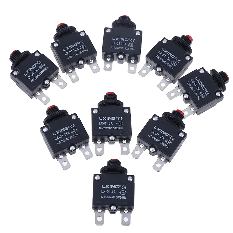 

Circuit Breaker Overload Protector Switch Fuse 3A 4A 5A 6A 8A 10A 15A 20A 30A