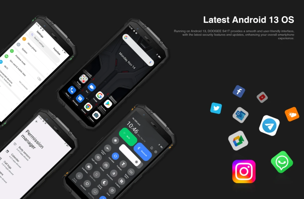 DOOGEE S41T смартфон экран 2024 дюйма 4 Гб + 64 ГБ