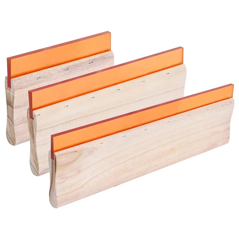 

Screen Printing Squeegee, 5.9 Inch/9.4 Inch/13.7 Inch, 75 Durometer Wooden Ink Silk Stencil Scraper For Screen Printing