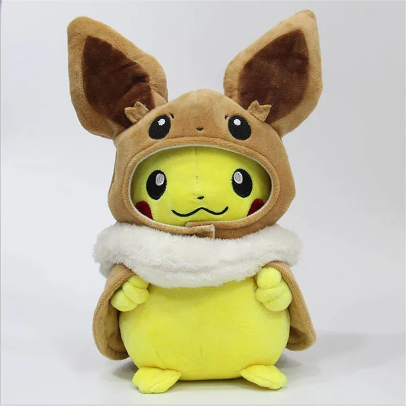 Плюшевая кукла для косплея Pokemon Pikachu Eevee игрушка 300 мм тыкать монстр Аниме игра