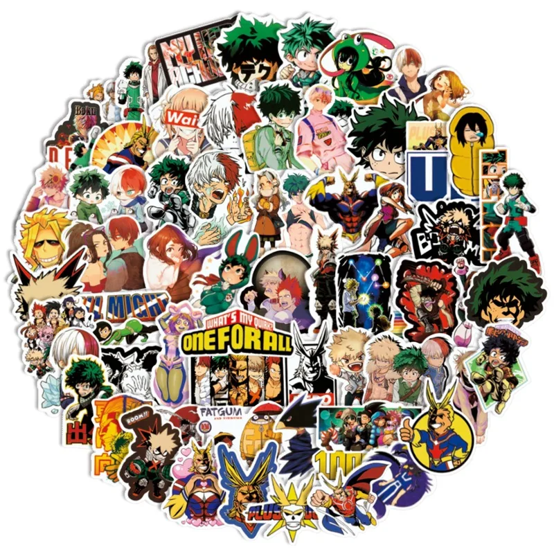 

10/30/50/70Pcs My Hero Academia Stickers Anime Stickers Waterproof Skateboard Motorcycle Guitar Luggage Laptop Bicycle Stickers