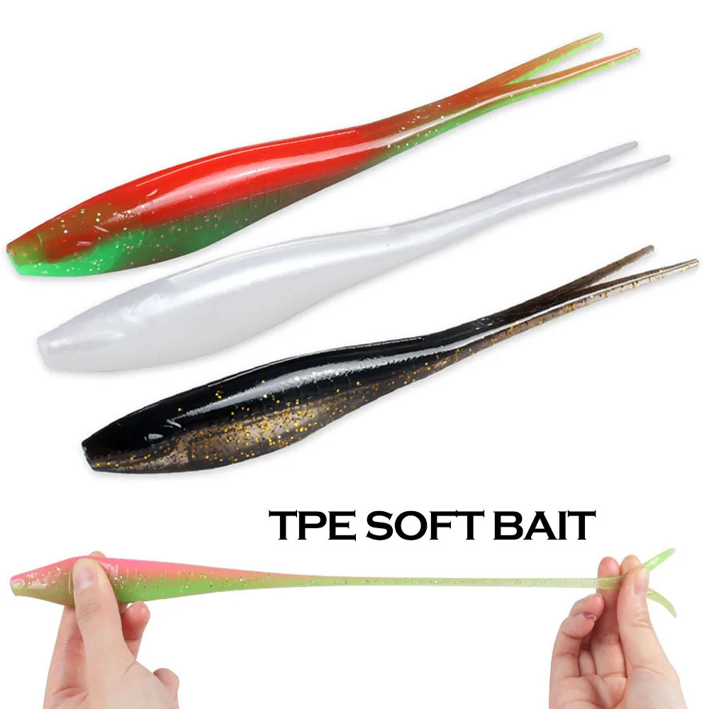 

Go-again 3pcs/Pack of TPE Floating lure baitss Bite Resistant Two-Tone 18mm/18g High Stretch Forktail Soft Lures
