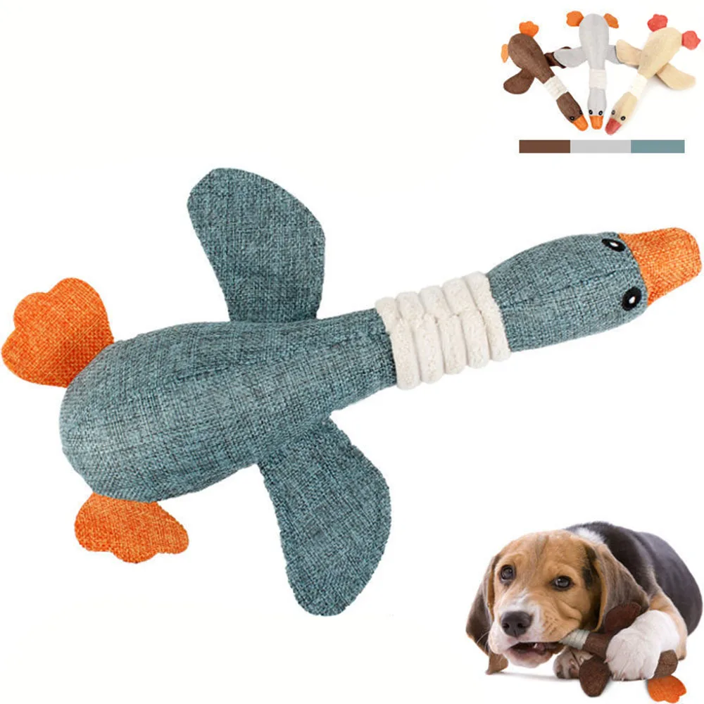 

Simulation Wild Goose Dog Toy with Squeaker Durable Pet Chew Squeaky Toy for Dogs Interactive Pet Toys for Puppy Small Large Dog