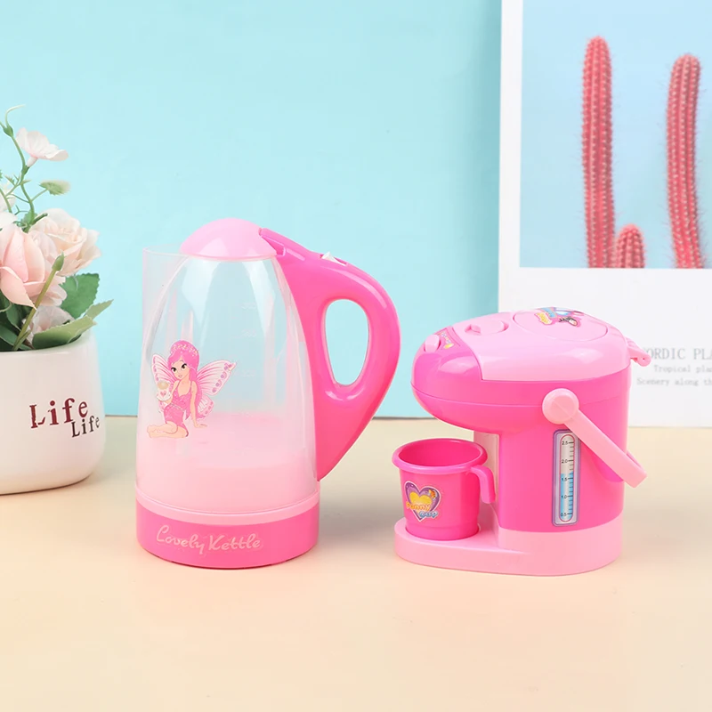 

Mini Pink Color Water Dispenser Electric kettle For Children Gift Cute Water Juice Milk Drinking Fountain Simulation Kitchen Toy