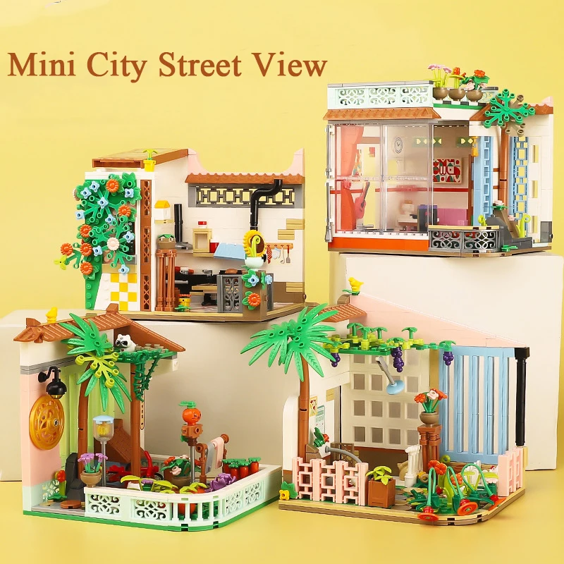 

Mini Building Blocks City Street View Princess Garden House Retail Store Villa Casa Bricks Architecture Toys for Friends Gifts