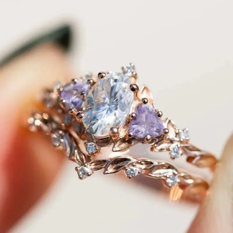 Набор классических колец для женщин простые маленькие вставки из свежей меди