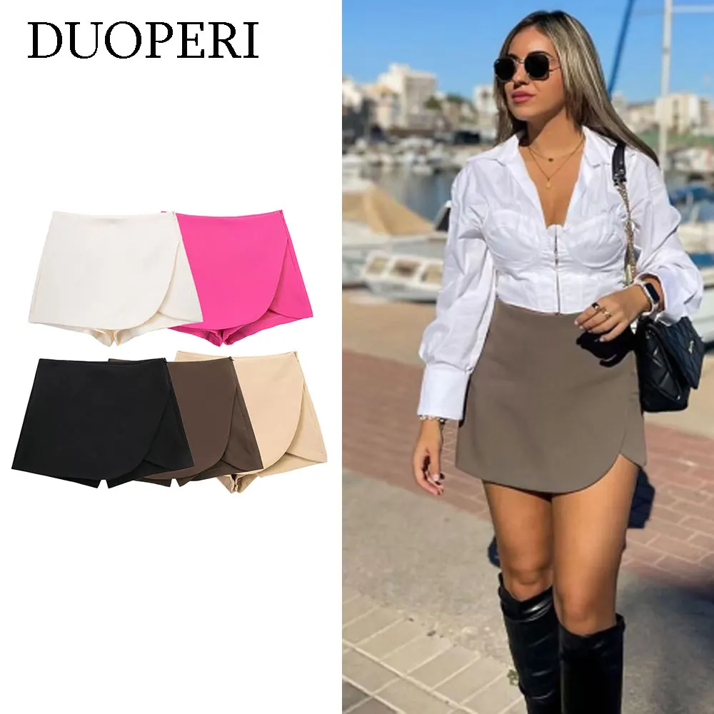Юбка-шорты DUOPERI Женская ассиметричная модные простые элегантные короткие штаны