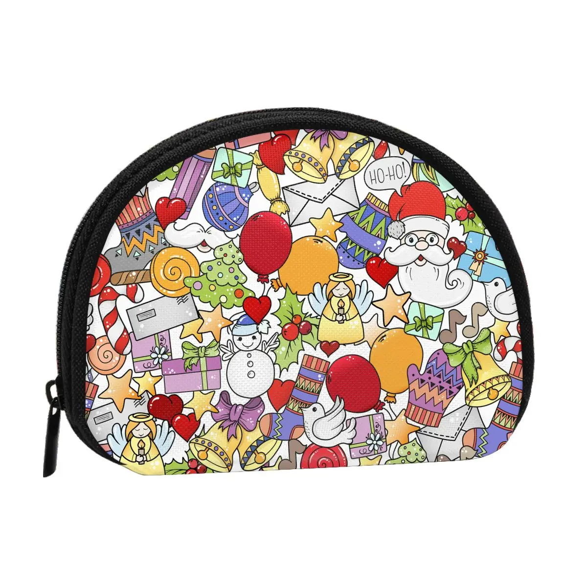 

Рождественский Кошелек для монет с 3D принтом, Дамская портативная Серебристая монетница для покупок, дорожная мини-сумка для кредитных карт, удостоверения личности, подарок