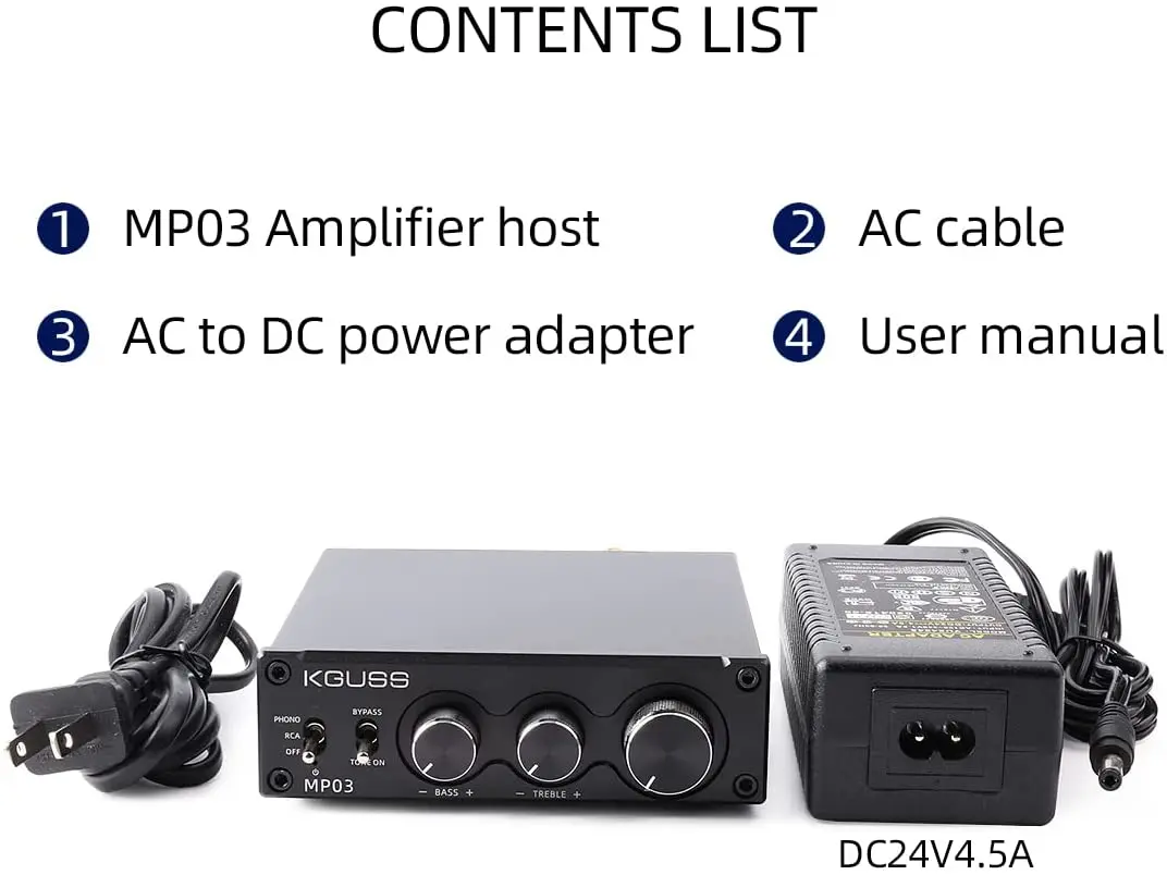 Аудиоусилитель KGUSS MP03 Mini MM Phono Amp TPA3221 100W * 2 RCA вход Hi-Fi усилитель DC28V - купить по