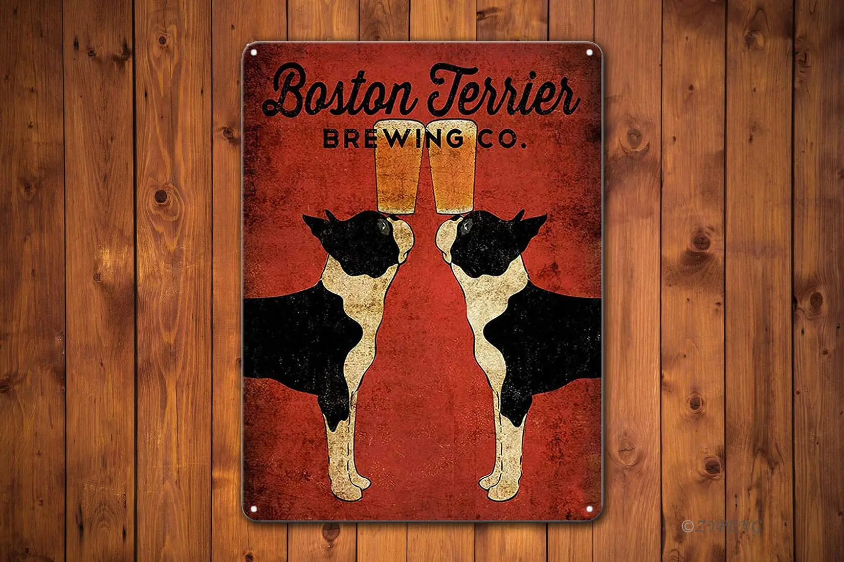 ZYPENG Boston Terrier brew Co. Beer Crafting Retro Wall Home Decor металлические ретро-знаки металлический