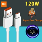 Оригинальный турбозарядный кабель Xiaomi 6A Usb Type-C, 120 Вт, кабель для быстрой зарядки Xiaomi Mi 12t 12 11 Pro 9 Poco F3 X4 GT Redmi Note 10