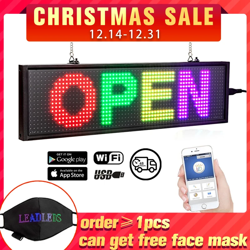 P5 Plug-and-Play Indoor Led Screen Advertising Ultra Thin Full Color WiFi Programmable Scrolling Message Display for Business