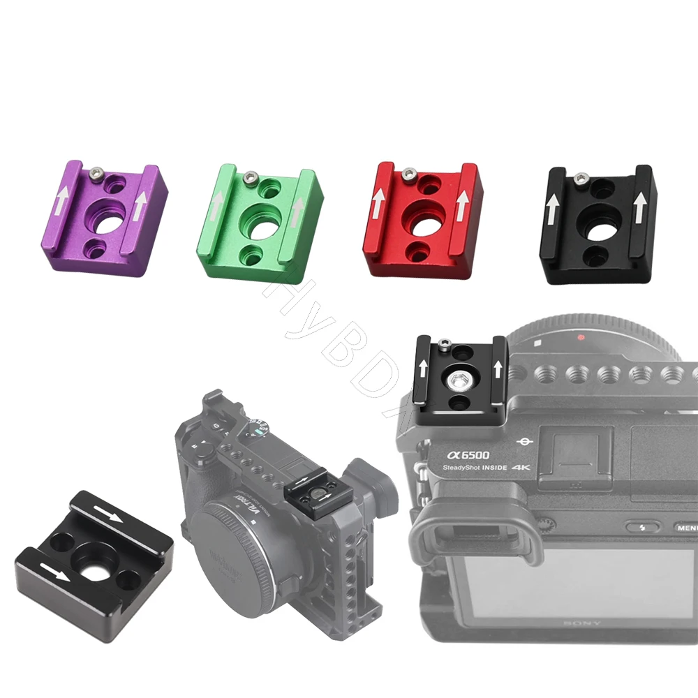 

Cold Shoe Mount Adapter 1/4" Screw Mounting Hole For digital DSLR Camera Rig/Cage/Cheese Plate/ Video/Flash Light/LCD Mounting