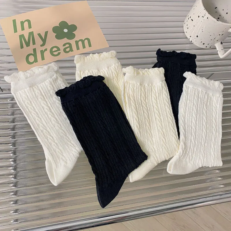 

Белые базовые стильные женские носки JK ins tide японские девушки кружевные тонкие милые летние