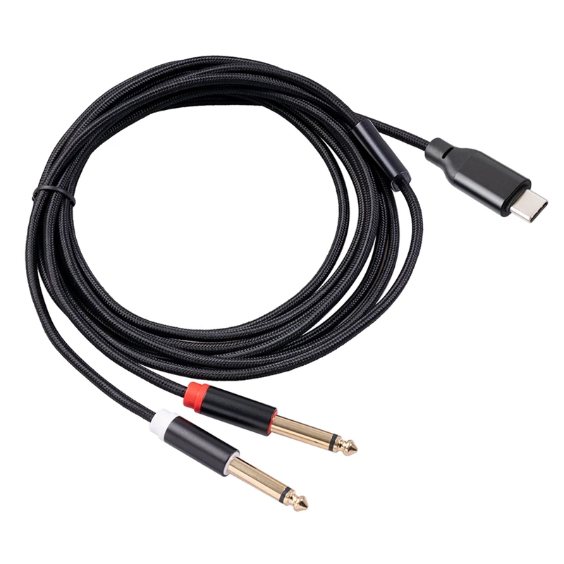 USB C к двойному 6 35 мм стерео Y-разветвителю кабеля ТРС аудио шнур для смартфона