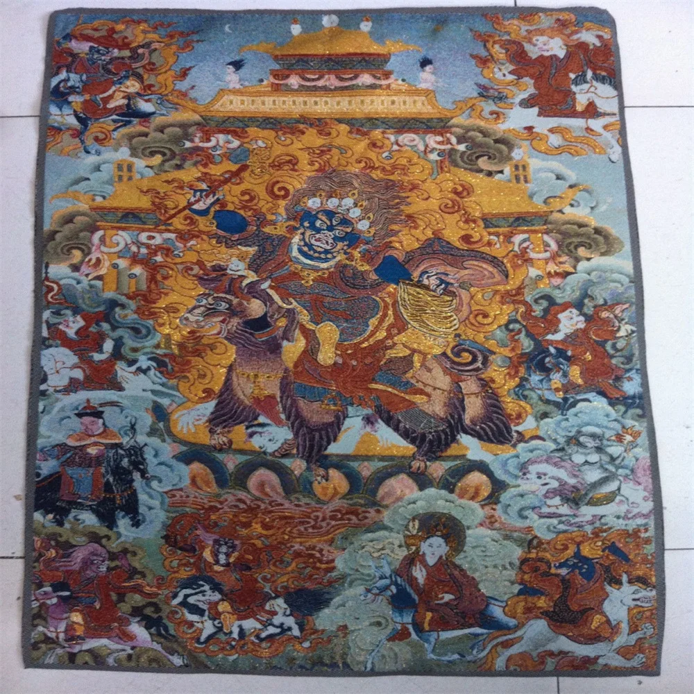 

luz dorada, Tíbet y Nepal kuan Yin thangka exorcism paz y riqueza/1888