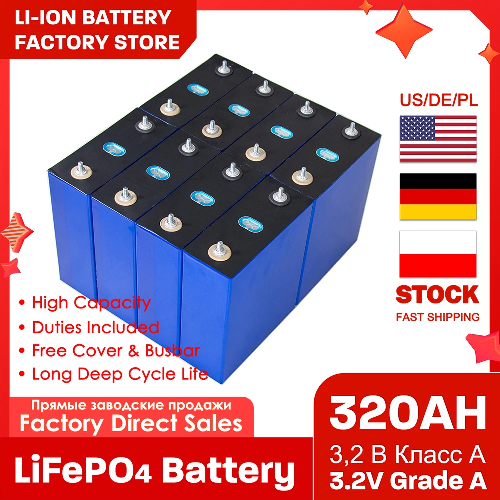 

Аккумулятор Lifepo4, 3,2 в, а ч, для аккумуляторов 12 В, 24 В, США, ЕС