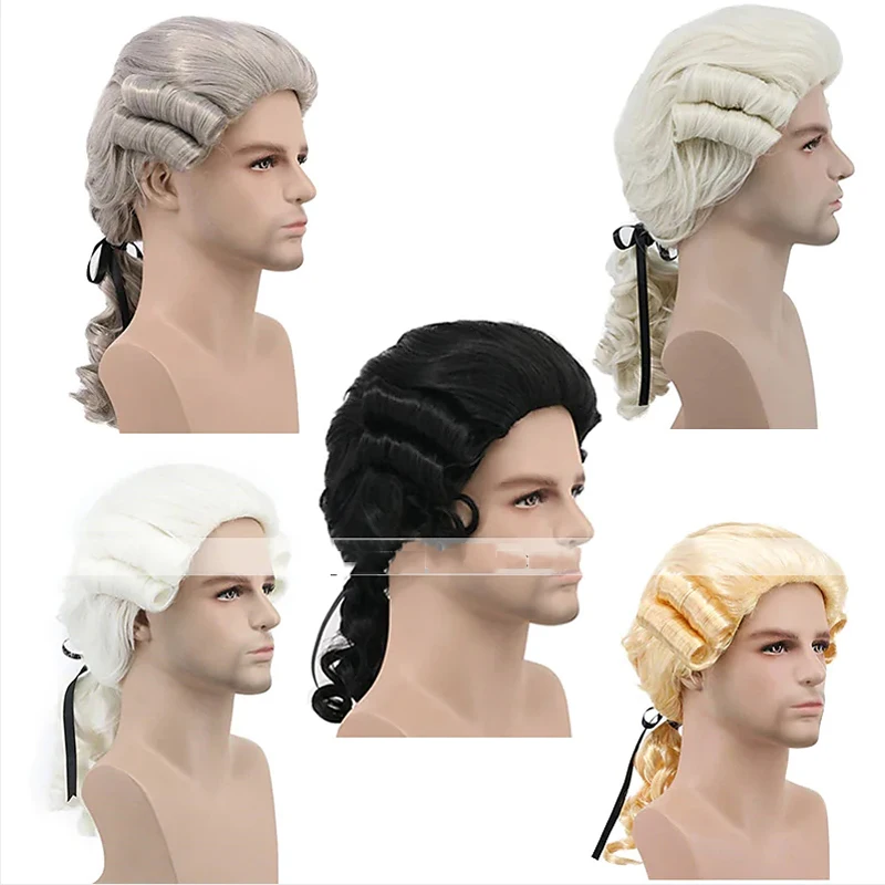 Парики HAIRJOY для косплея судей, длинные термостойкие волоконные кудрявые черные блондинки серые желтые белые аниме для мужчин и женщин