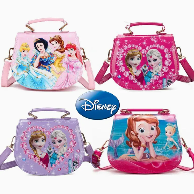 New Disney Women's Bag Cartoon Anime Frozen 2 Princess Elsa Anna Sofia Crossbody Bags for Girls Fashion Trend Shoulder Bags Gift
