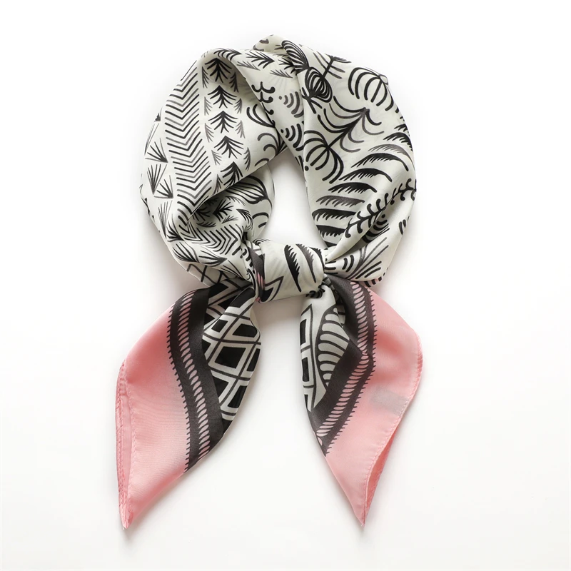 Design Dot Print Headband Scarf for Women Luxury Satin Silk 70cm Squre Scarves Neckerchief Lady Hair Bands Ribbon Scrunchies images - 6