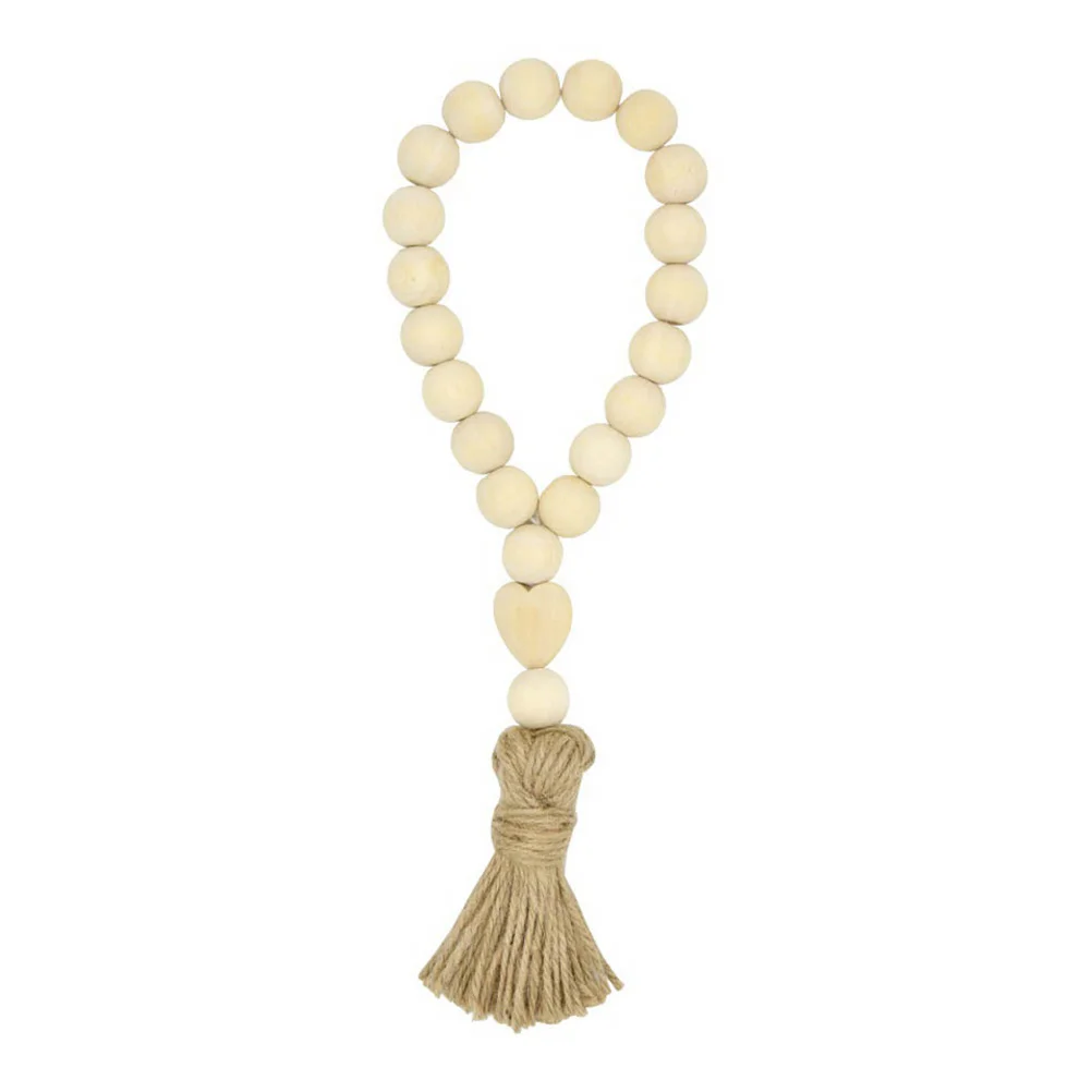 

Beads Bead Decor Garland Wood Farmhouse Wooden Tassel Wall Hanging Rustic Home Tassels Christmas String Prayer Decorative