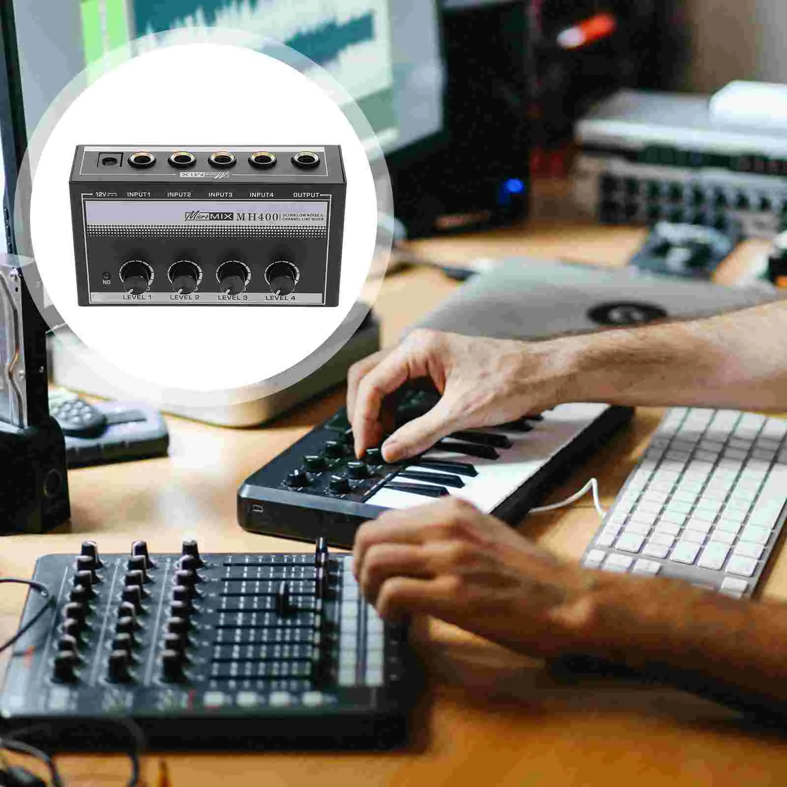 

Mixer Sub Mixing Sound Mixer Portable Audio Mixer Mini Audio Mixer 4 Channel Mixer For Guitars Bass Keyboards Stage