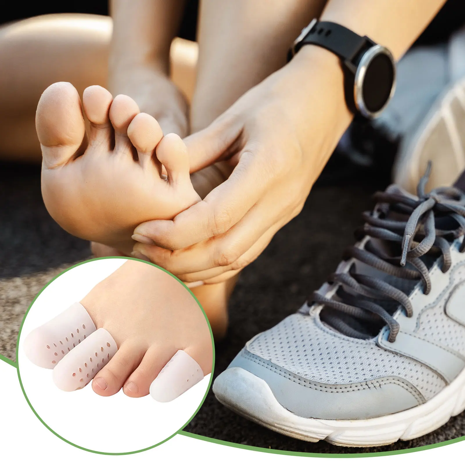 

Silicone Toe Protector Breathable Toe Sleeves Expert Toe Caps Prevent Corns Blisters Ingrown Toenails Pains 8-Pcs
