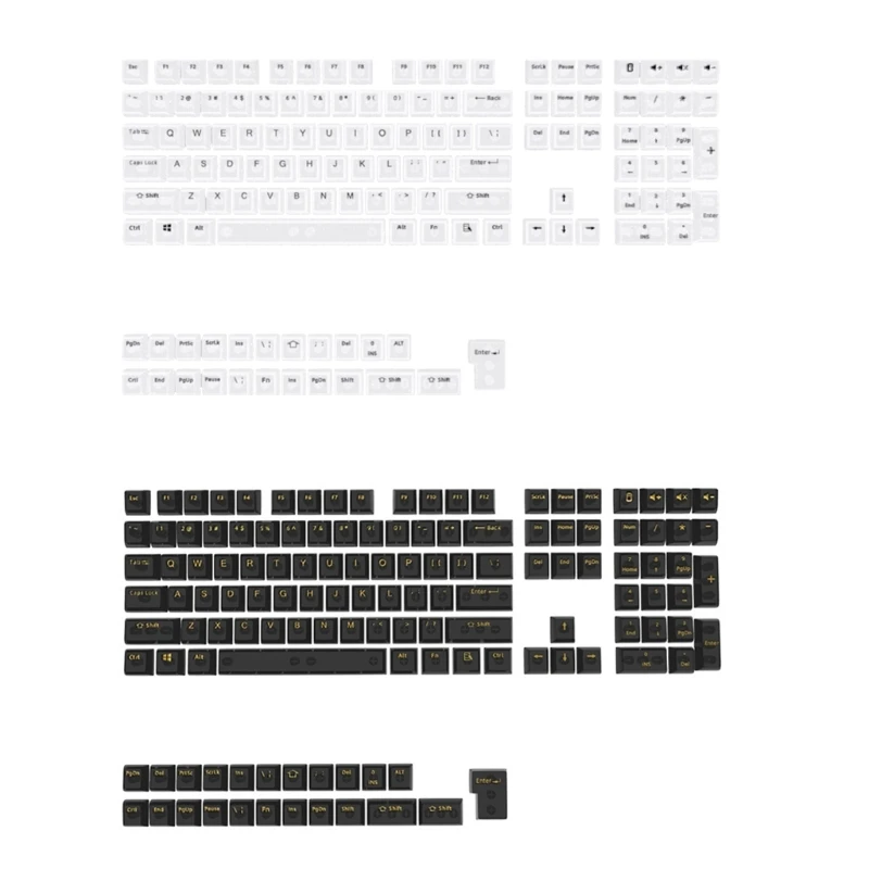 

HXBE 130 Keycaps Wear Resistant Ice Crystal Keycap Backlit Keycaps Set MDA Height