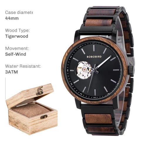 2022 BOBO BIRD новые механические наручные часы для мужчин индивидуальные деревянные часы простые автоматические часы с скелетом relógios mecânicos