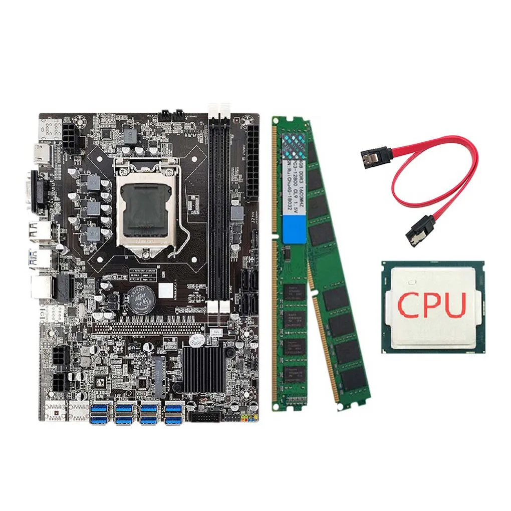 

Материнская плата B75 для майнинга, профессиональные компьютерные аксессуары, надежный многопортовый компьютер SATA, деталь с памятью для ПК, 1...