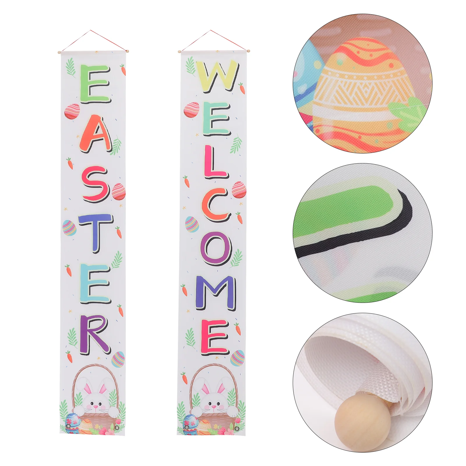 

Easter Door Sign Decorations Wall Hanging Porch Banner Banners Bunny Happy Welcome Spring Outdoor Backdrop Party Rabbit Supplies