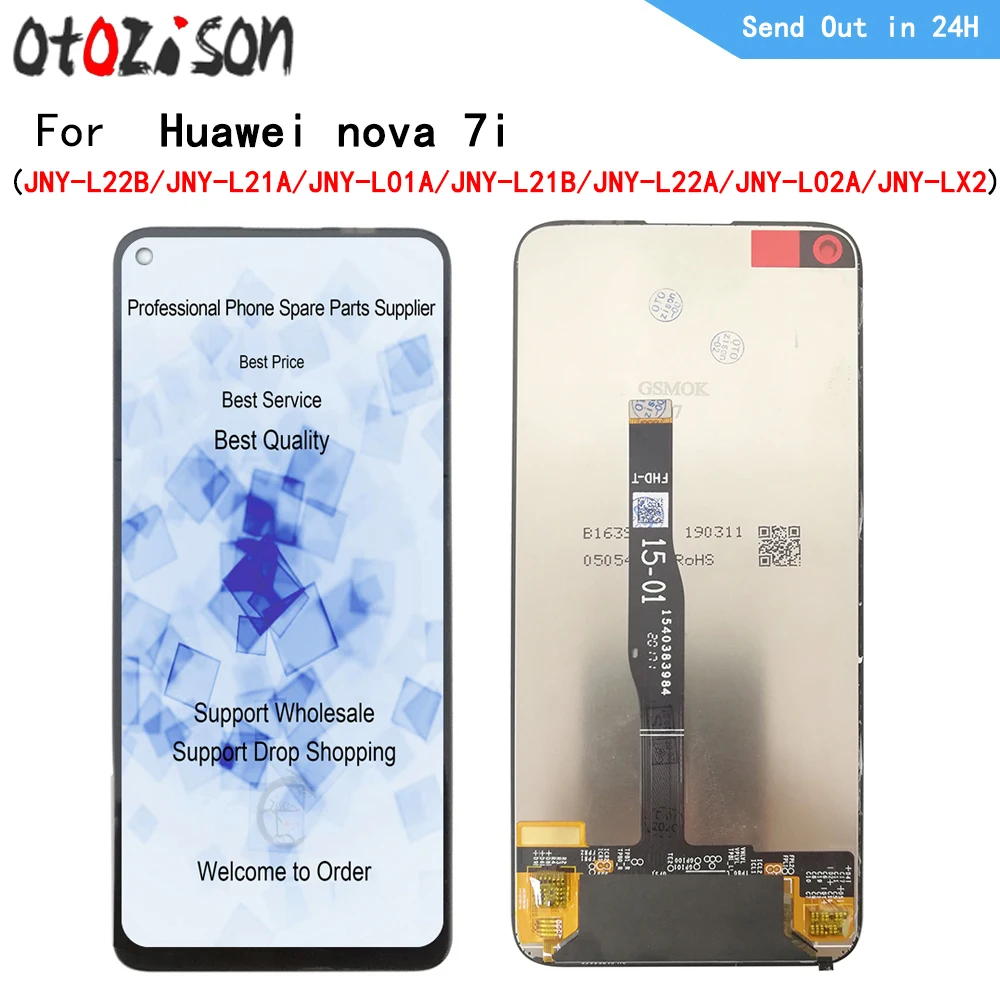 

6.4" Display For Huawei nova 7i JNY-L21A JNY-LX2 LCD With Frame LCD Screen Touch Panel Digitizer Assembly For Huawei Nova7i