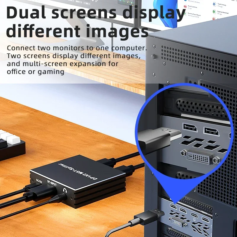 Разветвитель DisplayPort 4K 60 Гц 1 в 2 выхода DP 4 MST Hub 1x2