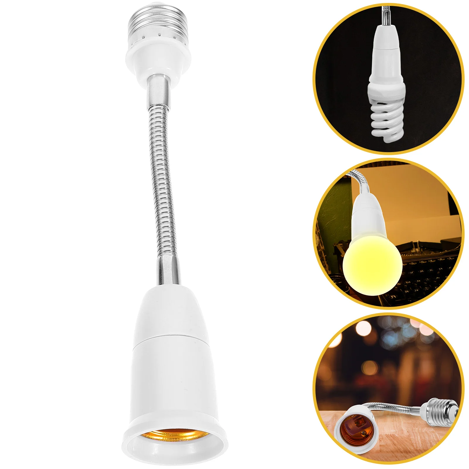 

Chandelier Light Bulbs Socket Extender Adapter Converter Extension Base Lamp White Replacement