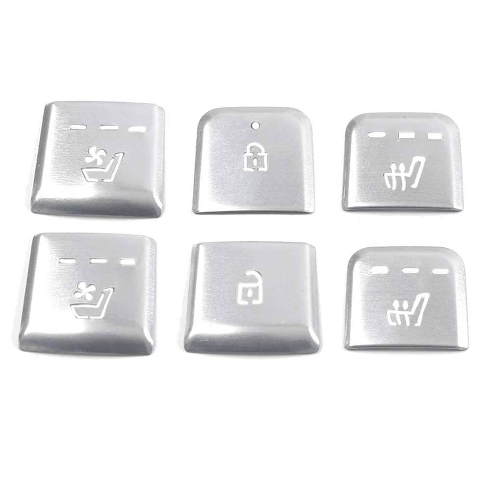 

Car Aluminum Alloy Seat Heating Button Sticker Trim for Kia Carnival KA4 2021 2022 Silver