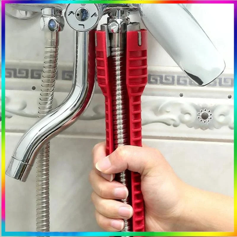 8 In 1 Anti-slip Plumber Key Repair Plumbing Tool Flume Sink Wrench Tools English Key Plumbing Pipe Wrench Bathroom Tool