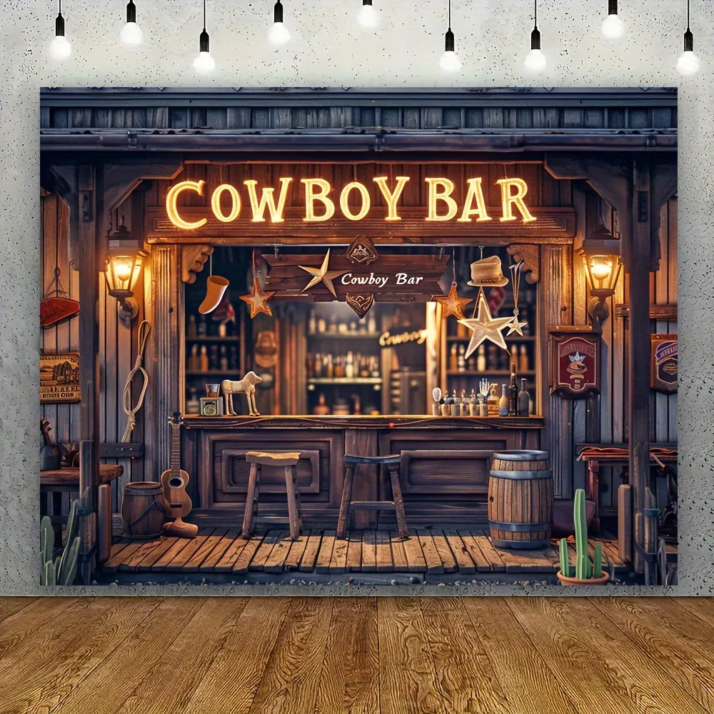 

Western Cowboy Bar Tapestry: Rustic Saloon AmbianceWall decoration background cloth, bedroom room home decoration