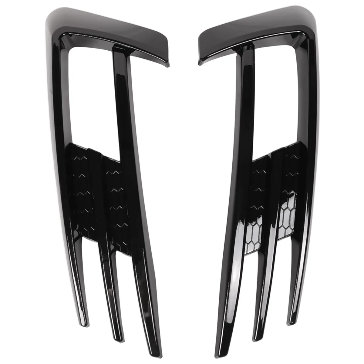 

For Golf 7 MK7 2013-2017 Gloss Black Car Bumper Fog Light Grille Cover Trim